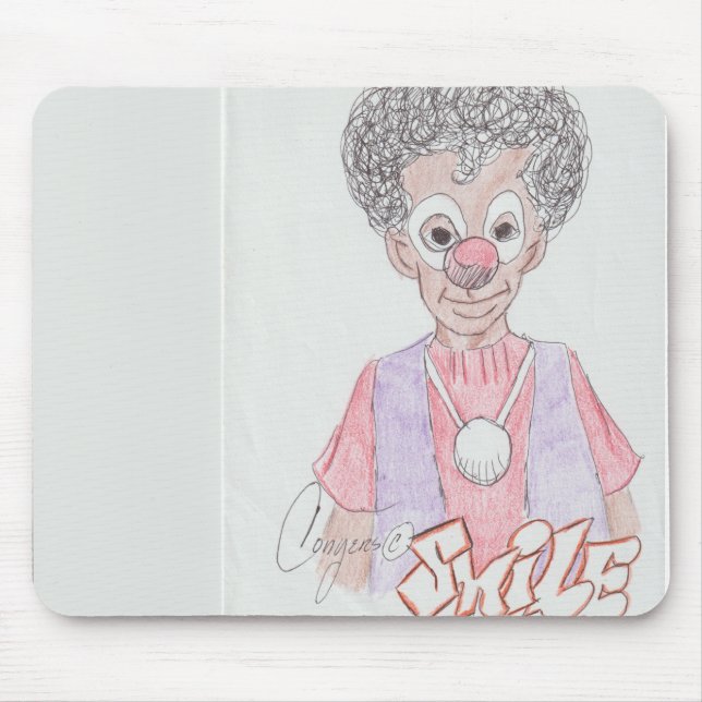 Mousepad Mão de rato Feliz Palhaço Sorridente (Frente)