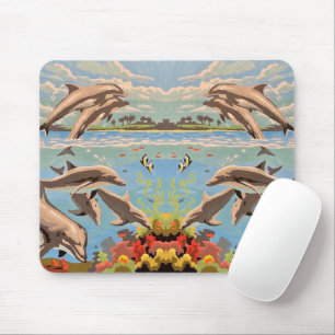 Mousepad Mão Pintada Por Número   Golfinhos Reproduzíveis  