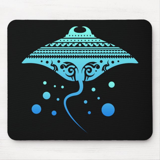 Mousepad Maori Batoidea Stingray Tribal Tattoo Ideia (Frente)