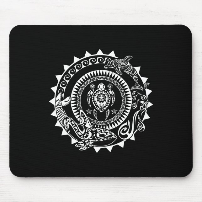 Mousepad Maori Polynésia Tatto Orca Dolphin Turtle Scuba (Frente)