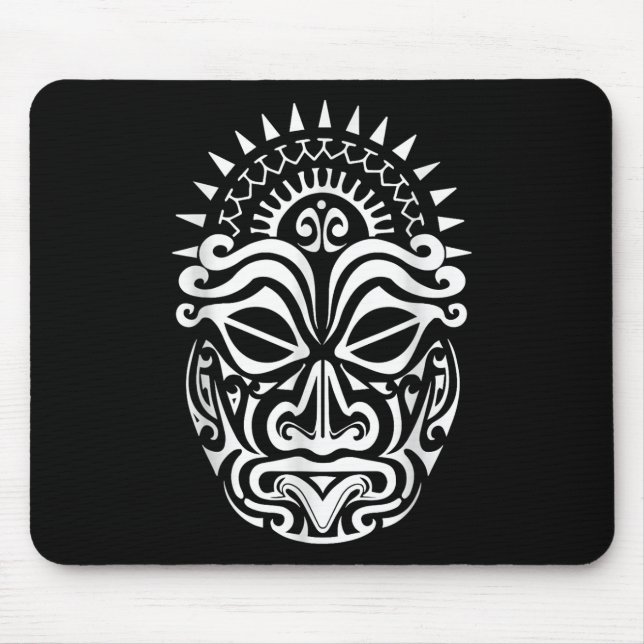 Mousepad Maori Polynésia Tattoo Haka Dance Face Mask Head (Frente)