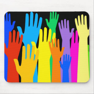 Mousepad Mãos coloridas