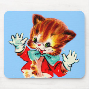 Mousepad Mãos de jazz dos anos 50 gatinho