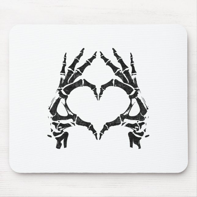 Mousepad Mãos do Coração de Esqueleto - Halloween - Mãos de (Frente)