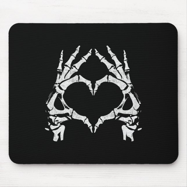 Mousepad Mãos do Coração - Halloween - Skeleton Mãos Coraçã (Frente)