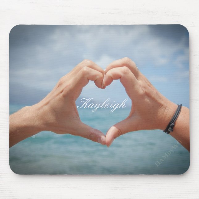 Mousepad Mãos fazer um mouse cardíaco - fundo claro (Frente)