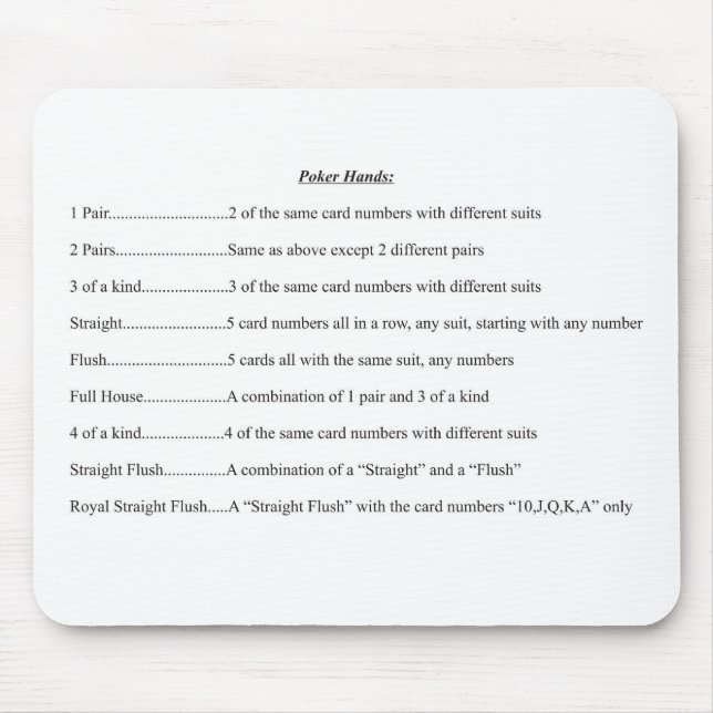 Mousepad Mãos Poker (Frente)