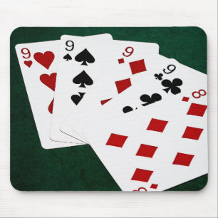 Mousepad Mãos Poker - Quatro De Um Tipo - Nove E Oito