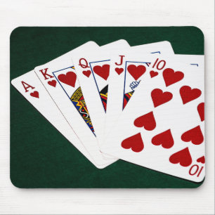 Mousepad Mãos-Poker - Royal Flush - Cabeça de Coração