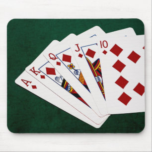 Mousepad Mãos-Poker - Royal Flush - Traje de Ouros