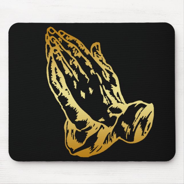 MOUSEPAD MÃOS PRAYING DO OURO (Frente)