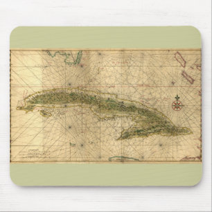Mousepad Mapa 1639 histórico de Cuba por Joana Vinckeboons
