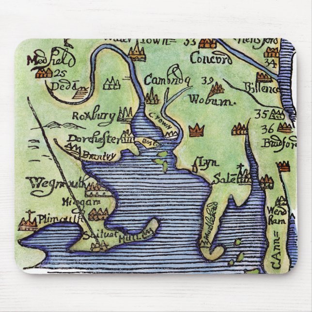 MOUSEPAD MAPA 1677 DE NOVA INGLATERRA (Frente)