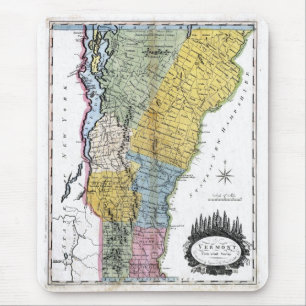 Mousepad Mapa 1814 velho de Vermont