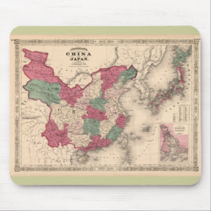 Mousepad Mapa 1868 - a China e o Japão de Johnson