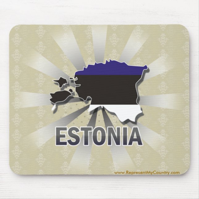 Mousepad Mapa 2,0 da bandeira de Estónia (Frente)