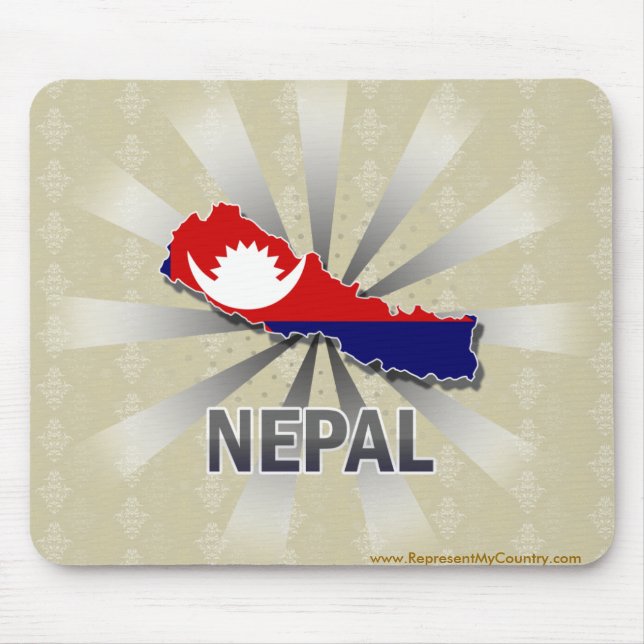 Mousepad Mapa 2,0 da bandeira de Nepal (Frente)