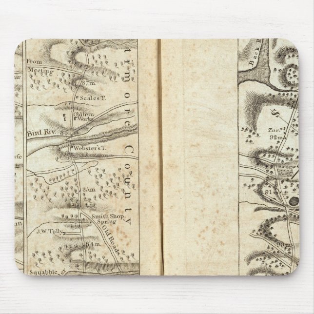 Mousepad Mapa 3 da Filadélfia para Washington (Frente)