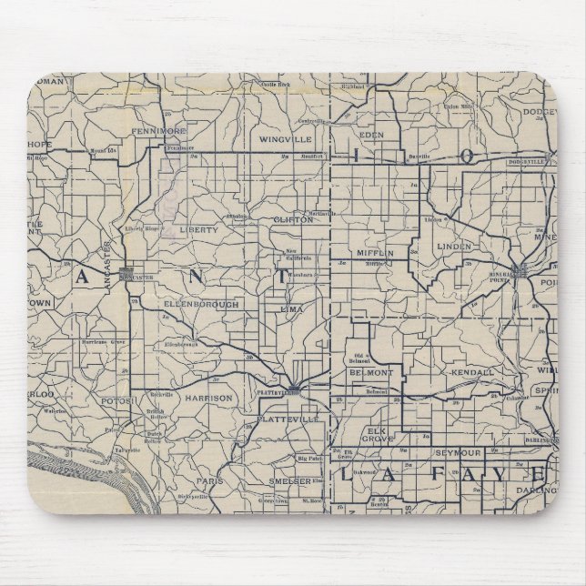 Mousepad Mapa 8 da Bicicleta de Wisconsin (Frente)