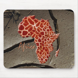 Mousepad Mapa Africano da Girafa em ÁFRICA na Textura Lama