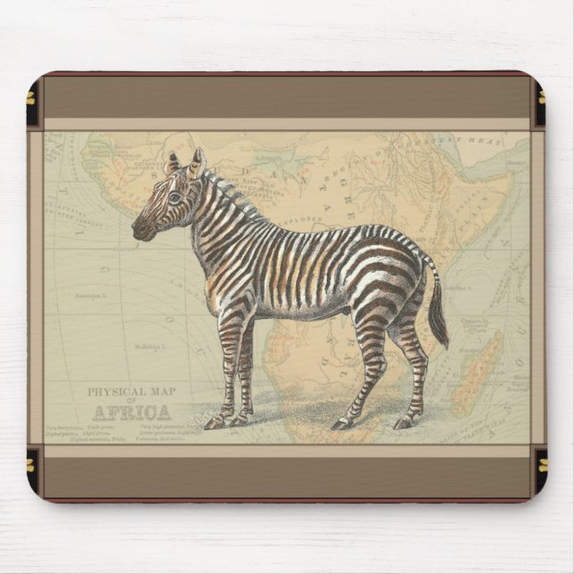 Mousepad Mapa africano e zebra (Frente)