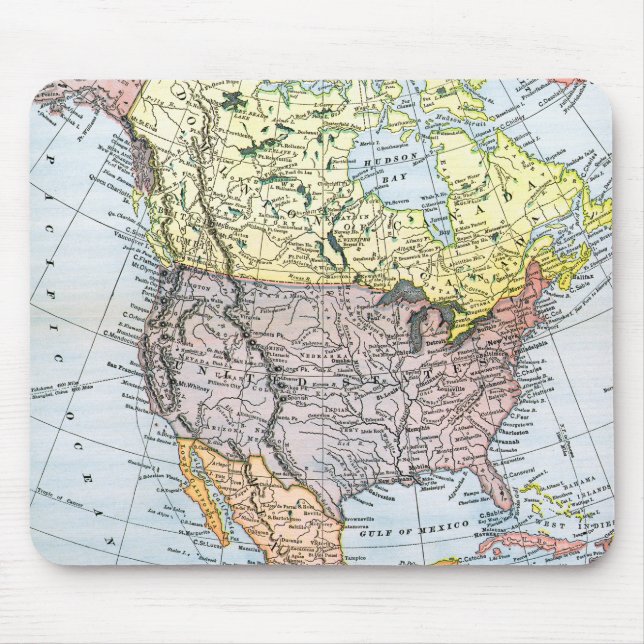MOUSEPAD MAPA: AMERICA DO NORTE, 1890 (Frente)