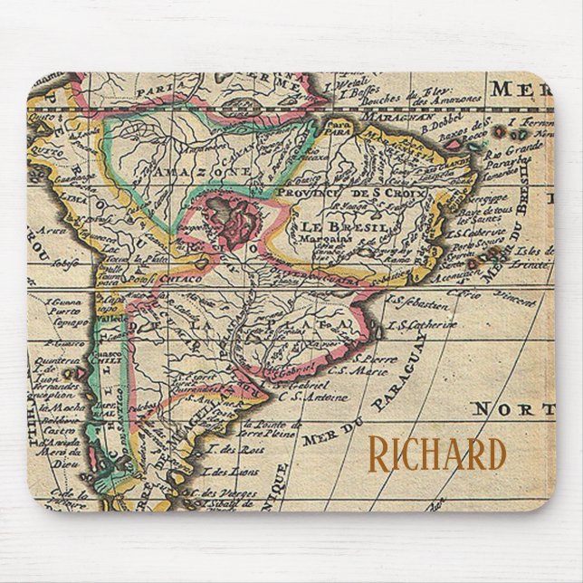 Mousepad Mapa antecipado da América do Sul para personaliza (Frente)