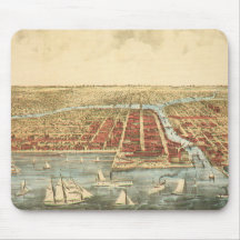 Mapa Antíaco de Chicago, rua La Salle e rio
