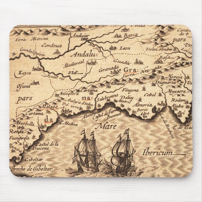 Mousepad Mapa antigo antigo inspirado (3) (Frente)