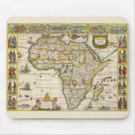 Mousepad Mapa antigo da África por Hondius e Jansson