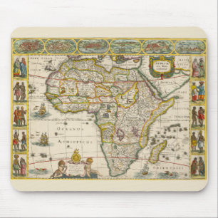 Mousepad Mapa antigo da África por Hondius e Jansson