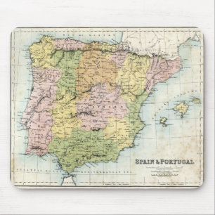Mousepad Mapa antigo da espanha e do Portugal