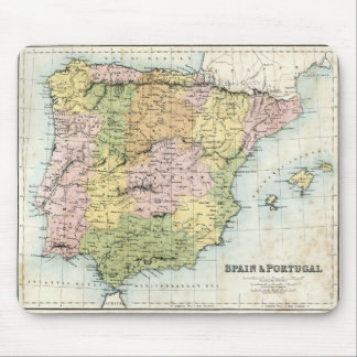 Mousepad Mapa antigo da espanha e do Portugal