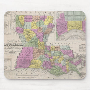 Mousepad Mapa Antigo da Louisiana (1853)