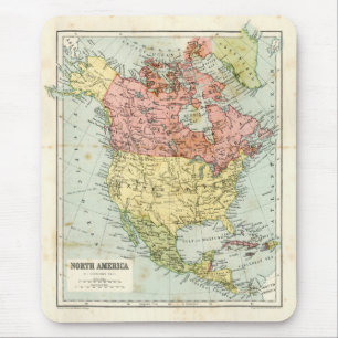 Mousepad Mapa antigo de America do Norte