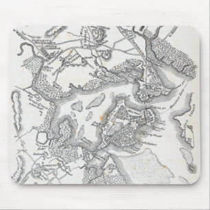 Mousepad Mapa antigo de Boston   1775-1776