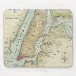 Mousepad Mapa Antigo de Nova York (1869)