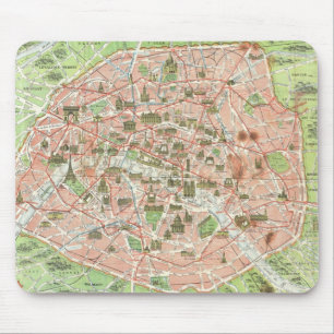 Mousepad Mapa Antigo de Paris (1920)