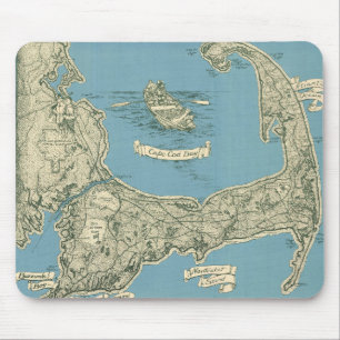 Mousepad Mapa Antigo do Cabo Cod (1945)