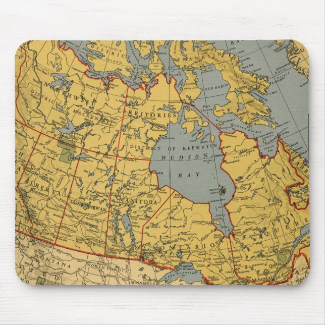 Mousepad Mapa antigo do Canadá (Frente)