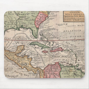 Mousepad Mapa Antigo do Caribe (1732)