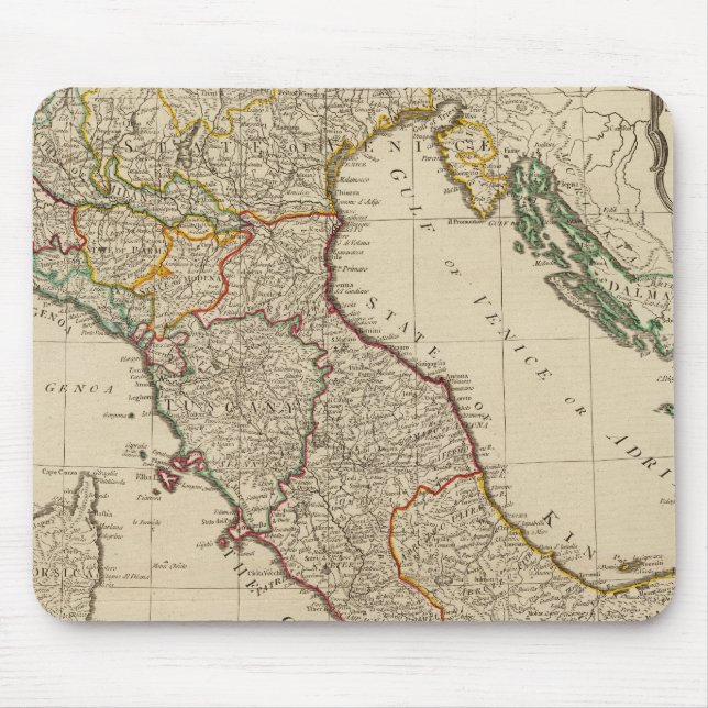 Mousepad Mapa Atlas de cor branca para a Itália (Frente)