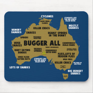 Mousepad Mapa australiano engraçado