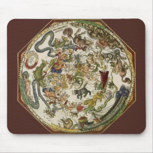 Mousepad Mapa Celeste de Peter Apian, Astronomia Vintage