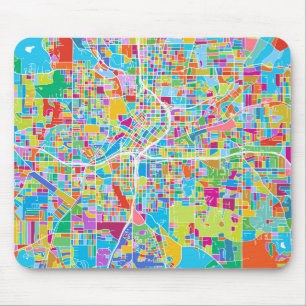 Mousepad Mapa colorido de Atlanta