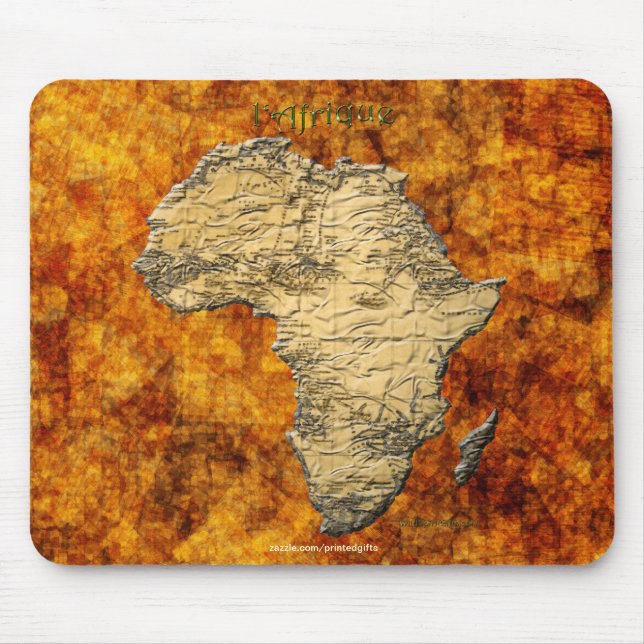 Mousepad Mapa Continental de África na Rússia Ouro BG (Frente)