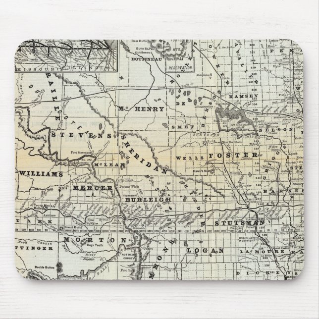 Mousepad Mapa correto de Dakota (Frente)