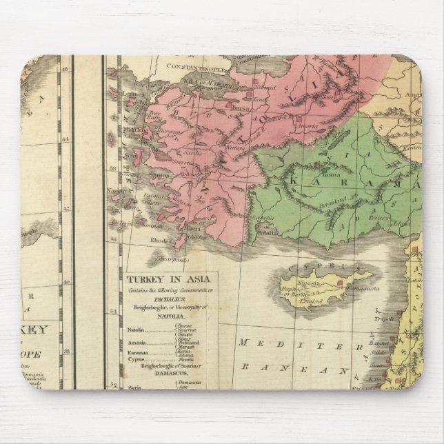 Mousepad Mapa cronológico da Turquia (Frente)