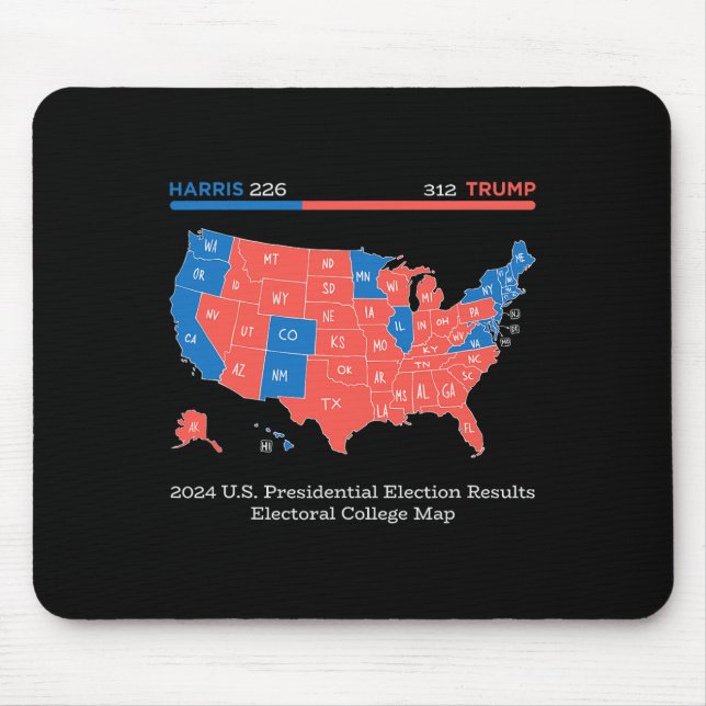 Mousepad Mapa da Academia de Resultados da Eleição Presiden (Frente)