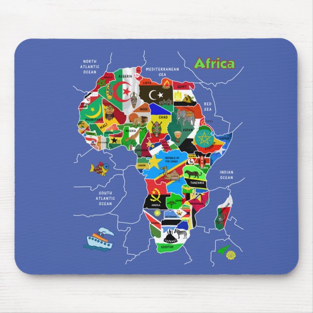 Mousepad Mapa da África (Frente)